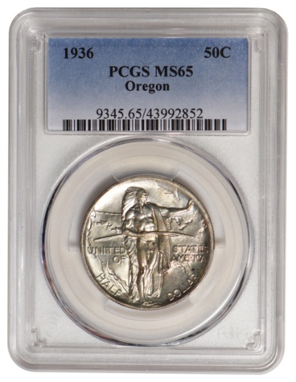 1936 Oregon Trail Commemorative Half Dollar PCGS MS65