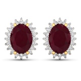 14KT Yellow Gold 3.00ctw Ruby and Diamond Earrings
