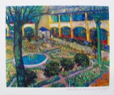 Courtyard of the Hospital at Arles by Van Goh Estate Signed Giclee