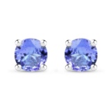 Plated Rhodium 0.46ctw Tanzanite Earrings
