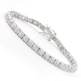 Plated Rhodium 0.32ctw Diamond Bracelet