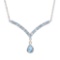 Plated Rhodium 2.4ctw Blue Topaz Pendant with Chain
