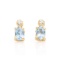 Plated 18KT Yellow Gold and Sterling Silver 0.82ctw Aquamarine Earrings