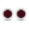 14KT White Gold 2.1ctw Ruby and Diamond Earrings