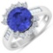 14KT White Gold 2.57ct Tanzanite and Diamond Ring