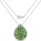 Plated Rhodium 4.65ctw Chrome Diopside Pendant with Chain