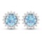 14KT White Gold 1.3ctw Aquamarine and Diamond Earrings