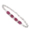 Plated Rhodium 4.05ctw Ruby and Diamond Bracelet