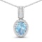 14KT White Gold 1.4ctw Aquamarine and Diamond Pendant