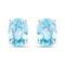 Plated Rhodium 2.40ctw Blue Zircon Earrings
