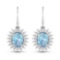 14KT White Gold 2.56ctw Aquamarine and Diamond Earrings