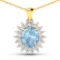 14KT Yellow Gold 2.7ctw Aquamarine and Diamond Pendant