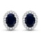 14KT White Gold 1.5ctw Blue Sapphire and Diamond Earrings