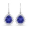 14KT White Gold 2.88ctw Tanzanite and Diamond Earrings
