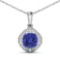 14KT White Gold 1.99ctw Tanzanite and Diamond Pendant