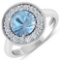 14KT White Gold 1.9ct Aquamarine and Diamond Ring