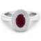 14KT White Gold 0.95ct Ruby and Diamond Ring