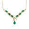 Plated 18KT Yellow Gold 2.90ctw Green Agate and White Topaz Pendant with Chain
