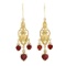 Plated 18KT Yellow Gold and Sterling Silver 2.90ctw Garnet Earrings