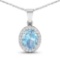 14KT White Gold 1.4ctw Aquamarine and Diamond Pendant