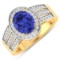 14KT Yellow Gold 1.41ctw Tanzanite and Diamond Ring
