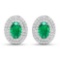 14KT White Gold 0.76ctw Zambian Emerald and Diamond Earrings