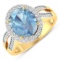 14KT Yellow Gold 2.9ctw Aquamarine and Diamond Ring