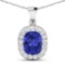 14KT White Gold 3.1ctw Tanzanite and Diamond Pendant