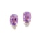 Plated 18KT Yellow Gold 2.95ctw Amethyst and Diamond Earrings