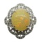 Breathtaking 5.55 Ct Natural Opal Platinum Ring