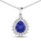 14KT White Gold 3.25ctw Tanzanite and Diamond Pendant