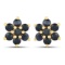 10KT Yellow Gold 0.84ctw Blue Sapphire Earrings