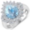 14KT White Gold 2.3ctw Aquamarine and Diamond Ring