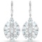 Plated Rhodium 2.80ctw Aquamarine and White Topaz Earrings