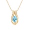 Plated 18KT Yellow Gold 6.00ctw Blue and White Topaz Pendant with Chain