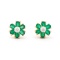 Plated 18KT Yellow Gold 1.82cts Green Agate and Diamond Earrings