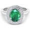 14KT White Gold 1.53ct Zambian Emerald and Diamond Ring