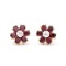 Plated 18KT Yellow Gold1.92cts Garnets and Diamond Earrings