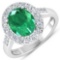 14KT White Gold 2.03ct Zambian Emerald and Diamond Ring
