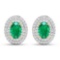 14KT Yellow Gold 0.76ctw Zambian Emerald and Diamond Earrings