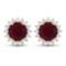 14KT Yellow Gold 2.1ctw Ruby and Diamond Earrings