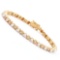 Plated 18KT Yellow Gold 8.05ctw Pearl and Diamond Bracelet