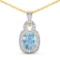 14KT Yellow Gold 1.65ctw Aquamarine and Diamond Pendant