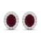14KT White Gold 3ctw Ruby and Diamond Earrings