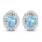 14KT White Gold 1.02ctw Aquamarine and Diamond Earrings