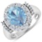 14KT White Gold 2.9ct Aquamarine and Diamond Ring