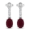 14KT White Gold 1.7ctw Ruby and Diamond Earrings