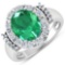 14KT White Gold 3.14ct Zambian Emerald and Diamond Ring