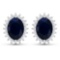 14KT White Gold 2.60ctw Blue Sapphire and Diamond Earrings