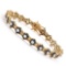 Plated 18KT Yellow Gold 6.55ctw Black Sapphire and Diamond Bracelet